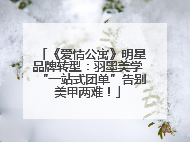 《爱情公寓》明星品牌转型：羽墨美学“一站式团单”告别美甲两难！