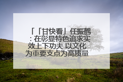 「甘快看」任振鹤：在彰显特色追求实效上下功夫 以文化为重要支点为高质量发展增添动能