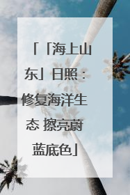 「海上山东」日照：修复海洋生态 擦亮蔚蓝底色