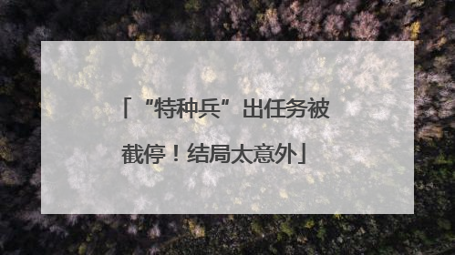“特种兵”出任务被截停！结局太意外