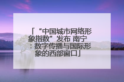 “中国城市网络形象指数”发布 南宁：数字传播与国际形象的西部窗口