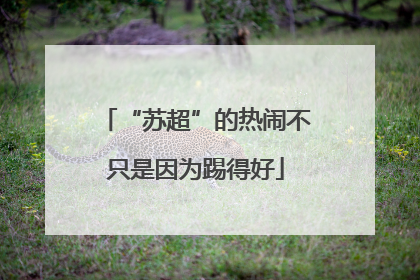 “苏超”的热闹不只是因为踢得好