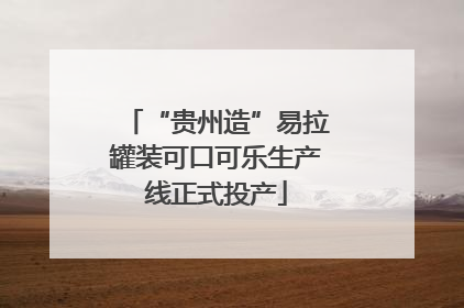 “贵州造”易拉罐装可口可乐生产线正式投产