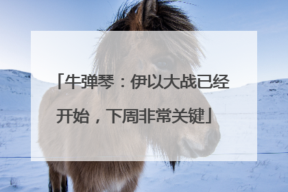 牛弹琴：伊以大战已经开始，下周非常关键