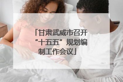 甘肃武威市召开“十五五”规划编制工作会议