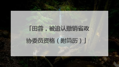 田蓉，被追认撤销省政协委员资格（附简历）