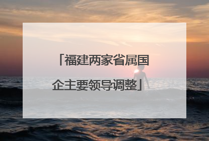 福建两家省属国企主要领导调整