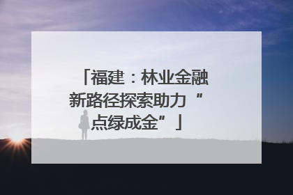 福建：林业金融新路径探索助力“点绿成金”