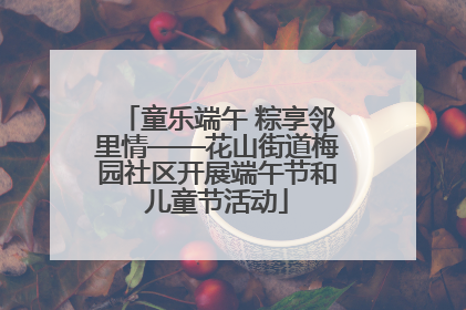 童乐端午 粽享邻里情——花山街道梅园社区开展端午节和儿童节活动