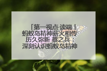 第一视点·读端丨蚂蚁岛精神薪火相传历久弥新 蔡之兵：深刻认识蚂蚁岛精神的“精气神”