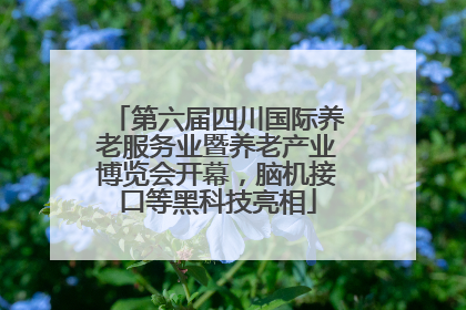 第六届四川国际养老服务业暨养老产业博览会开幕，脑机接口等黑科技亮相