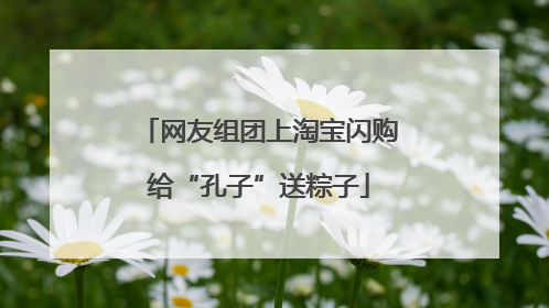 网友组团上淘宝闪购给“孔子”送粽子