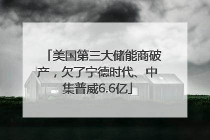 美国第三大储能商破产，欠了宁德时代、中集普威6.6亿