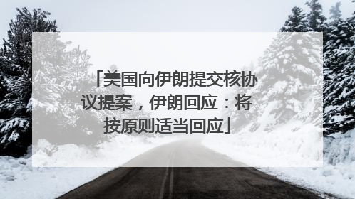美国向伊朗提交核协议提案，伊朗回应：将按原则适当回应