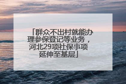 群众不出村就能办理参保登记等业务，河北29项社保事项延伸至基层