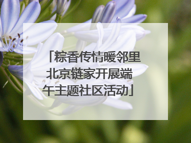 粽香传情暖邻里 北京链家开展端午主题社区活动