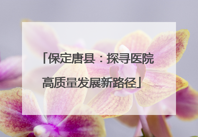 保定唐县：探寻医院高质量发展新路径