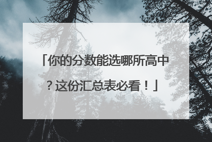 你的分数能选哪所高中？这份汇总表必看！