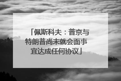 佩斯科夫：普京与特朗普尚未就会面事宜达成任何协议