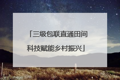 三级包联直通田间 科技赋能乡村振兴