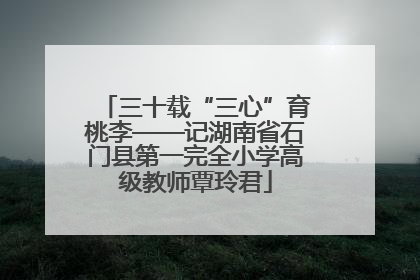 三十载“三心”育桃李——记湖南省石门县第一完全小学高级教师覃玲君
