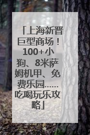 上海新晋巨型商场！100+小狗、8米萨姆机甲、免费乐园……吃喝玩乐攻略