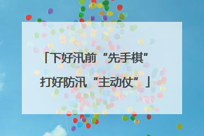 下好汛前“先手棋” 打好防汛“主动仗”