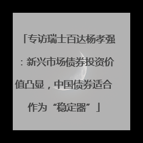 专访瑞士百达杨孝强：新兴市场债券投资价值凸显，中国债券适合作为“稳定器”