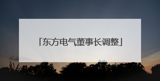 东方电气董事长调整