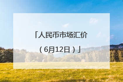人民币市场汇价（6月12日）