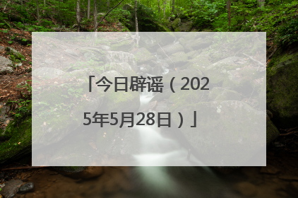 今日辟谣（2025年5月28日）