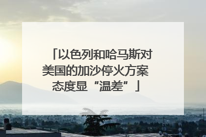 以色列和哈马斯对美国的加沙停火方案态度显“温差”