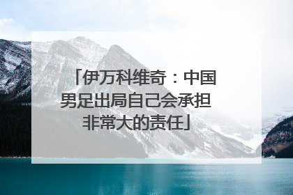 伊万科维奇：中国男足出局自己会承担非常大的责任