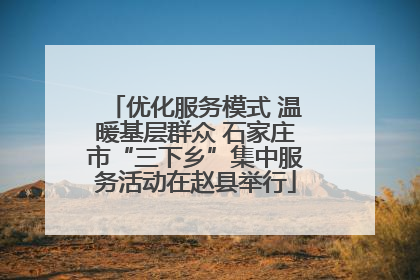 优化服务模式 温暖基层群众 石家庄市“三下乡”集中服务活动在赵县举行