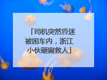 司机突然昏迷被困车内，浙江小伙砸窗救人