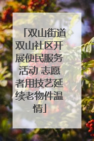 双山街道双山社区开展便民服务活动 志愿者用技艺延续老物件温情