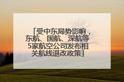 受中东局势影响，东航、国航、深航等5家航空公司发布相关航线退改政策