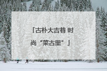 古朴大吉巷 时尚“菜古里”