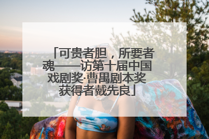 可贵者胆，所要者魂——访第十届中国戏剧奖·曹禺剧本奖获得者戴先良