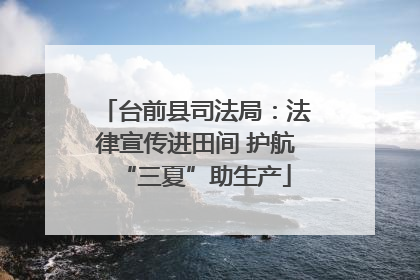 台前县司法局：法律宣传进田间 护航“三夏”助生产
