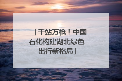千站万枪！中国石化构建湖北绿色出行新格局