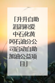 升升自助 涓涓积爱 中石化黄冈石油分公司启动自助加油公益项目