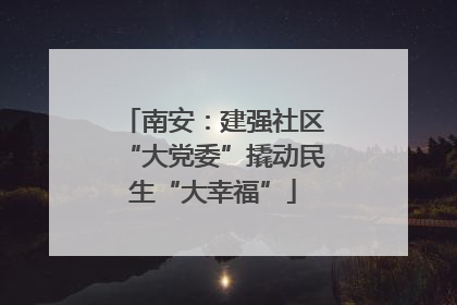 南安：建强社区“大党委”撬动民生“大幸福”