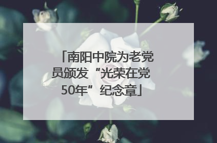 南阳中院为老党员颁发“光荣在党50年”纪念章