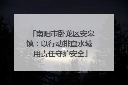 南阳市卧龙区安皋镇：以行动排查水域 用责任守护安全