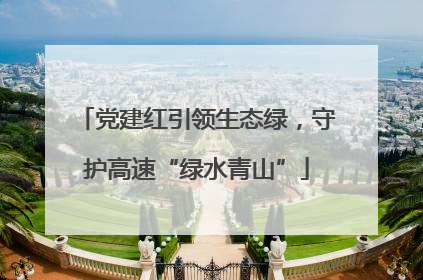 党建红引领生态绿，守护高速“绿水青山”