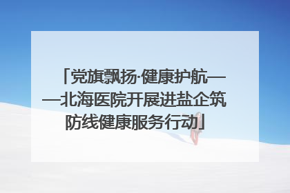党旗飘扬·健康护航——北海医院开展进盐企筑防线健康服务行动