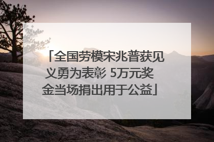 全国劳模宋兆普获见义勇为表彰 5万元奖金当场捐出用于公益