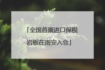 全国首票进口保税岩板在南安入仓
