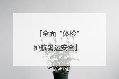 全面“体检”护航暑运安全